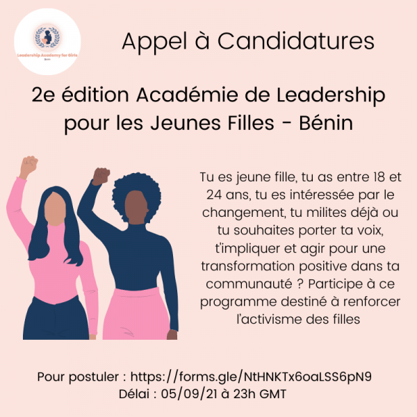 Appel à candidatures : 2e édition Académie de Leadership pour les Jeunes Filles